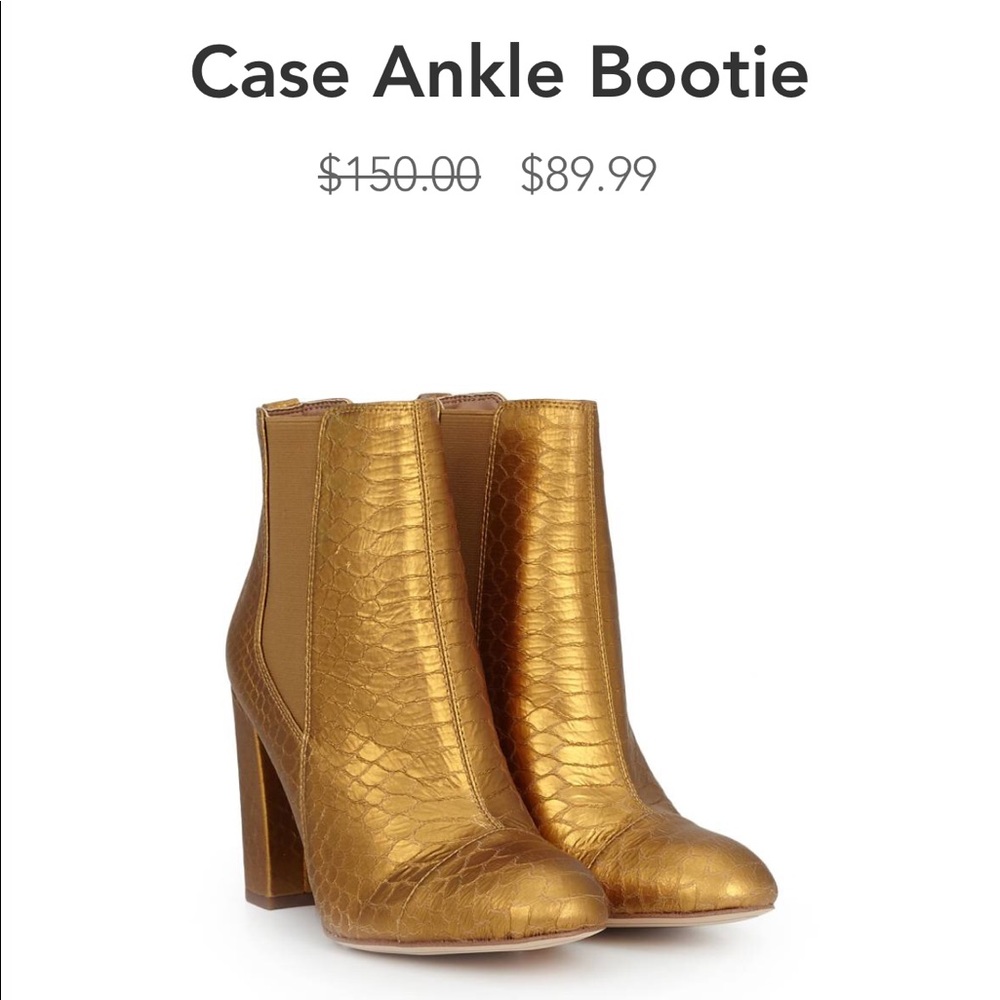 Sam Edelman Gold Leather Ankle Booties